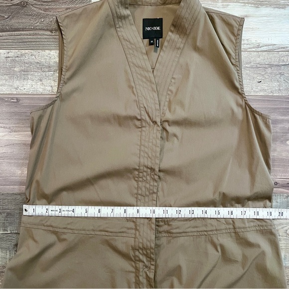 NIC+ZOE Womens Snap Button Up Vest Medium Adjustable Waist Army Green Stretch - Picture 15 of 16
